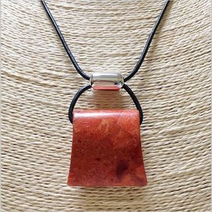 SILPADA 924 Sponge Coral Leather Necklace N0965